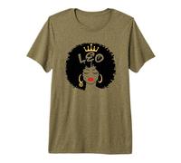 Signo Zodiaco Leo Estilo Afro Reina astrología cumpleaños Camiseta Premium