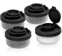 Signora Ware Pequeño salero y pimentero para viajes - Mini esparcidor para sal y pimienta con tapa para llevar - Perfecto para viajes, camping y tarea - Se puede cerrar - 40 g, 4 unidades