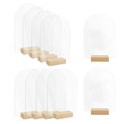 Signos de acrílico transparente-conjunto de 10 números de mesa de 5x7 pulgadas con soporte de cartelera de madera, paneles acrílicos minimalistas