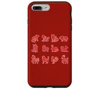 Signos de Animales Florales del Zodiaco Chino Año Nuevo Chino Carcasa para iPhone 7 Plus/8 Plus