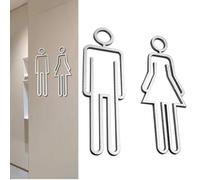 Signos de decoración de baño, panel de baño - Decoración de pared de baño adhesivo,Símbolos modernos de inodoro para hombres y mujeres Muestra inodoros para empresas R