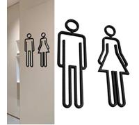 Signos de decoración de baño, panel de baño | Etiqueta engomada de decoración de pared del panel del inodoro,Señal de inodoro masculina y femenina, símbolos de inodoro