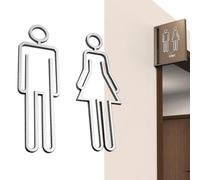 Signos de decoración de baño, panel de baño - Etiqueta engomada de decoración de pared del panel del inodoro | Símbolos modernos de baños masculinos y femeninos, señalización de t