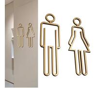 Signos de decoración de baño, panel de baño | Signos de identificación de baño autoadhesivos - Señales de baño masculinos y femeninos, símbolos modernos del inodoro