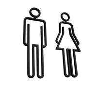 Signos de inodoros, paneles de decoración de baño,Decoración de pared de baño adhesivo - Símbolos modernos de baño masculinos y femeninos para pared de puerta