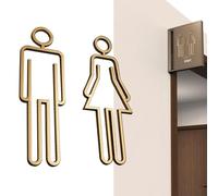 Signos de inodoros para negocios, paneles de inodoro - Decoración de inodoro autoadhesiva,Símbolos modernos de baños masculinos y femeninos, señalización de inodoros unisex para el restaurante
