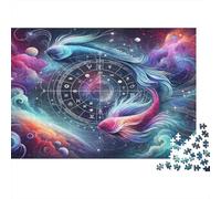 Signos del Zodiaco Puzzle de 1000 Piezas Papel Puzzle para Adultos Juego de Puzzle 1000 Piezas Cielo Nocturno Relajación Decoración Hogar Regalo 38x26cm/1000pcs