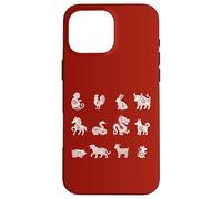 Signos Lunares Animales del Zodiaco Chino Año Nuevo Chino Carcasa para iPhone 16 Pro MAX