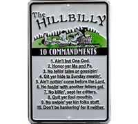 Signs 4 Divertida seρal decorativa de estacionamiento | Hillbilly 10 Mandamientos | 8 x 12 | Letrero de aluminio en relieve | Hecho en los EE.UU.