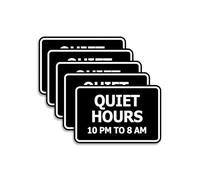 Signs ByLITA Letrero clásico de 10 pm a 8 am (negro) - Mediano (paquete de 5)