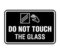 Signs ByLITA Letrero clásico enmarcado con texto en inglés «Do Not Touch The Glass» (negro)