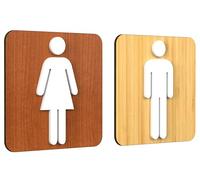 Signs - Classic, Set 2X- Cartel Aseos Señales Adhesivas - Cartel Baño Hombre Mujer - Cartel Puerta Señal aseos (Cuadraro)