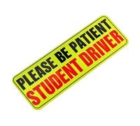 Signs - Imán para conductor con texto en inglés "Please Be Patient Student", accesorios para coche
