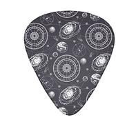 Signs of the Zodiac - Paquete de 12 púas para guitarra, incluye calibres finos, medianos y pesados, 3 tamaños para púas acústicas eléctricas de guitarra