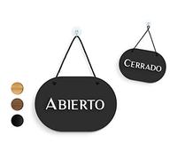 SIGNS | óvalo con Estilo - Abierto/Cerrado - Cartel doble cara [OC38] - Placa de la puerta colgante de doble cara - Letrero de la tienda comercial reversible