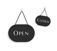 SIGNS | óvalo con Estilo - Open Closed - Cartel doble cara [OC35] - Placa de la puerta colgante de doble cara - Letrero de la tienda comercial reversible