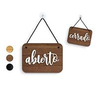 SIGNS | Shabby Chic - Abierto Cerrado cartel doble cara signo [OC12] - Placa de la puerta colgante de doble cara - Letrero de la tienda comercial reversible