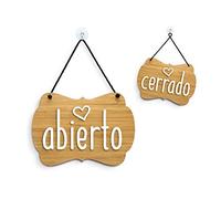 SIGNS | Shabby Chic Decor - Abierto Cerrado - Cartel doble cara [OC30] - Placa de la puerta colgante de doble cara - Letrero de la tienda comercial reversible