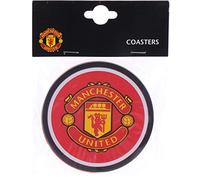 Signs-Unique Manchester United Football Club - Juego de 2 alfombrillas de goma para bebidas (bb), Rojo, blanco, Taille unique