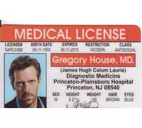Signs4Fun Hugh Laurie Dr. Gregory House - Licencia de Conducir/identificación Falsa para los fanáticos del Programa de televisión Gregory House MD