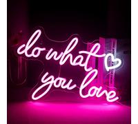 SIGNSHIP Do What You Do Heart Letreros de neón Pink LED USB Luz de neón Pared decorativa Luz de neón Carta Letrero LED para dormitorio Bar Fiesta de bodas Día de San Valentín de Navidad Regalo