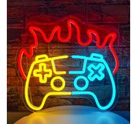 SIGNSHIP game fire neón LED, ¡sí Decoramos las paredes con letreros de neón amarillos, rosados y azules para bares