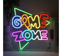 SIGNSHIP Game Zone Neon Schild, Gaming Led Schild Dimmbar für Spielzimmer Wanddekoration USB Powered, Neon Sign Geschenkideen für Kinder,Schlafzimmer Spielraum,Gaming,Jungen Zimmerdekoration