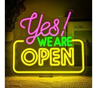 SIGNSHIP Yes We Are Open Escudo de Neon, We Are Open Neon Led Dimmbar para La Decoración de La Pared, Señal de Letrero Led Luz Llevó La Decoración de La Pared de La Señal Para el Café, Club, Bar