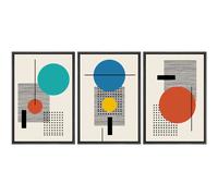 Signwin enmarcado Arte de pared de lienzo colorido Boho Arte decorativo Patrones geomtricos Ilustraciones Resumen Bohemio Urbano Multicolor Metlico