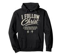 Sigo a Cristo Fe Cristiana Escritura Religiosa Adoración Sudadera con Capucha