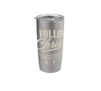 Sigo a Cristo Fe Cristiana Escritura religiosa Adoración Vaso térmico de acero inoxidable de doble pared