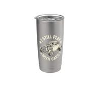 Sigo jugando con coches Vintage Hot Rod Distressed Vaso térmico de acero inoxidable de doble pared