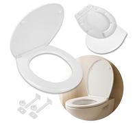 SIGO - Tapa de inodoro con cierre lento y reductor para niños que están aprendiendo a ir al baño - Montaje por arriba, fácil de limpiar - Universal, blanco