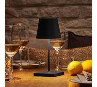 Sigor Lámpara de mesa LED recargable Nuindie mini, USB-C, negra, IP54, atenuable.