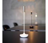 Sigor Lámpara de mesa recargable Nucandle LED, blanco/plata, IP54, atenuable