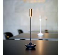 Sigor Lámpara de mesa recargable Nucandle LED, negra/cobre, IP54, atenuable