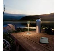 Sigor Lámpara de sobremesa recargable LED de bolsillo Nuindie, verde salvia, IP54,