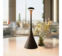 Sigor Lámpara mesa LED batería Nudrop, IP54, negro noche