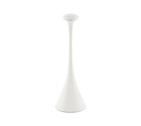 SIGOR Nudrop - Lámpara LED de mesa regulable para interior y exterior, IP54, resistente a salpicaduras, altura 29,2 cm, recargable con conexión fácil, 12 horas de duración, color blanco nieve