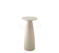 Sigor Nuflair lámpara de mesa LED recargable, beige, IP54, atenuable, 24 cm
