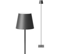 SIGOR Nuindie 2.0 - Lámpara de pie con batería LED regulable para interior y exterior, IP54, resistente a salpicaduras, altura de 120 cm, recargable con USB-C, 12 horas de duración, gris grafito
