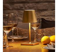 Sigor Nuindie mini lámpara de mesa LED recargable, USB-C, oro, IP54, atenuable