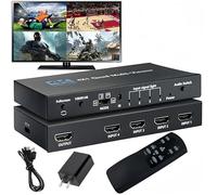 SIGRAPID Multivisor HDMI 4K 4X1 con control remoto IR de 4 canales, divisor de pantalla 4HDMI, entrada 1 salida, interruptor sin costuras, soporta 4K @60Hz (YUV)/4K @30Hz (RGB)/1080P Full HD HDCP1.4 5