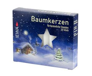 Sigro Großhendel 20 Unidades árbol de Velas, 13 x 105 mm, Cera, Color Blanco, 1,3 x 1,3 x 10,5 cm