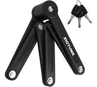 SIGTUNA Candado plegable para bicicleta con 3 llaves, candado antirrobo resistente con soporte de montaje, alta seguridad para bicicletas eléctricas y scooters (negro)