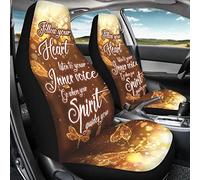 Sigue A Tu Corazón Escucha Tu Voz Interior Libélula 2 Piezas Auto Asiento Delantero Cojín Fundas Asientos Delanteros Coche Suave Cubre De Asiento Delanteros Universal para Sedán Camión SUV