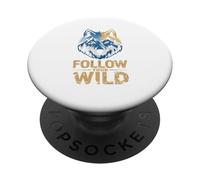 Sigue a tu lobo naturaleza salvaje PopSockets PopGrip Adhesivo