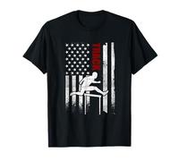 Sigue a un Corredor patriótico Estadounidense en apuros con la Bandera Estadounidense Camiseta