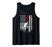 Sigue a un Corredor patriótico Estadounidense en apuros con la Bandera Estadounidense Camiseta sin Mangas