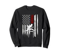 Sigue a un Corredor patriótico Estadounidense en apuros con la Bandera Estadounidense Sudadera